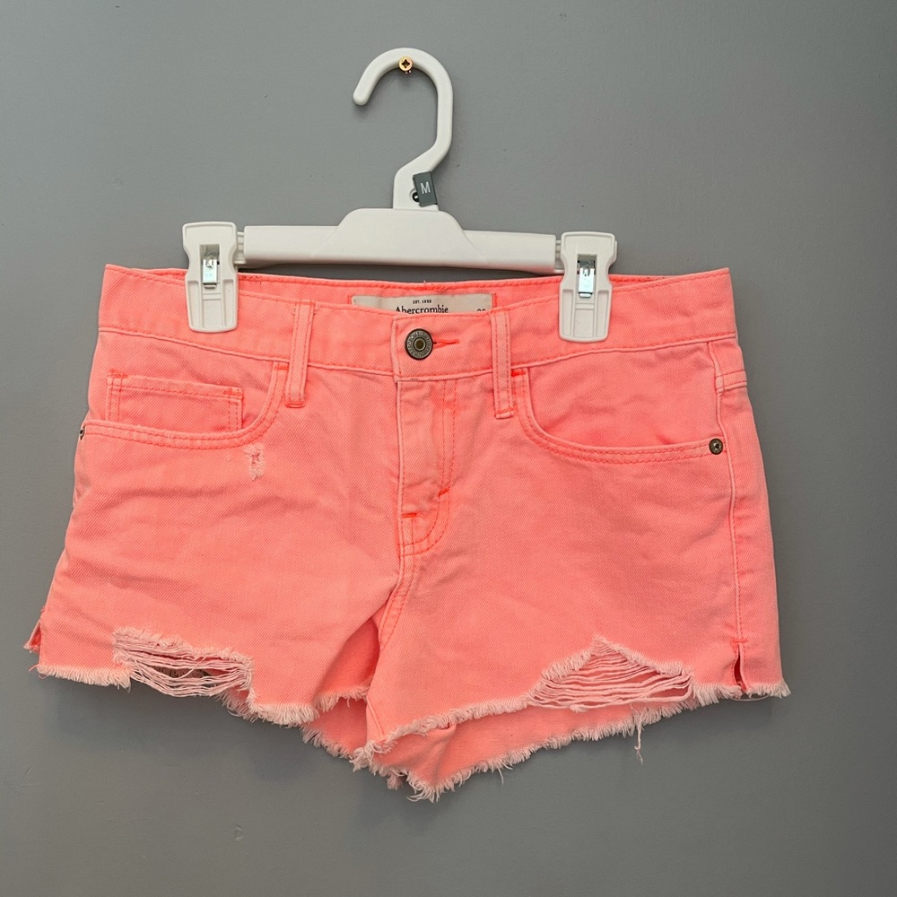 Abercrombie & Fitch melon cut off shorts sz 2 26